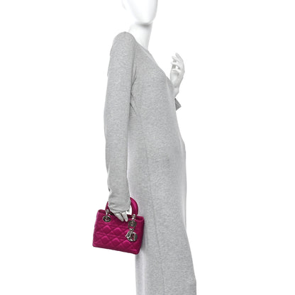 Christian Dior Satin Cannage Mini Lady Dior Pink 2 of 10