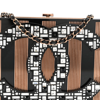 Chanel Plexiglass Crystal CC Minaudiere Clutch Black Copper 8 of 11