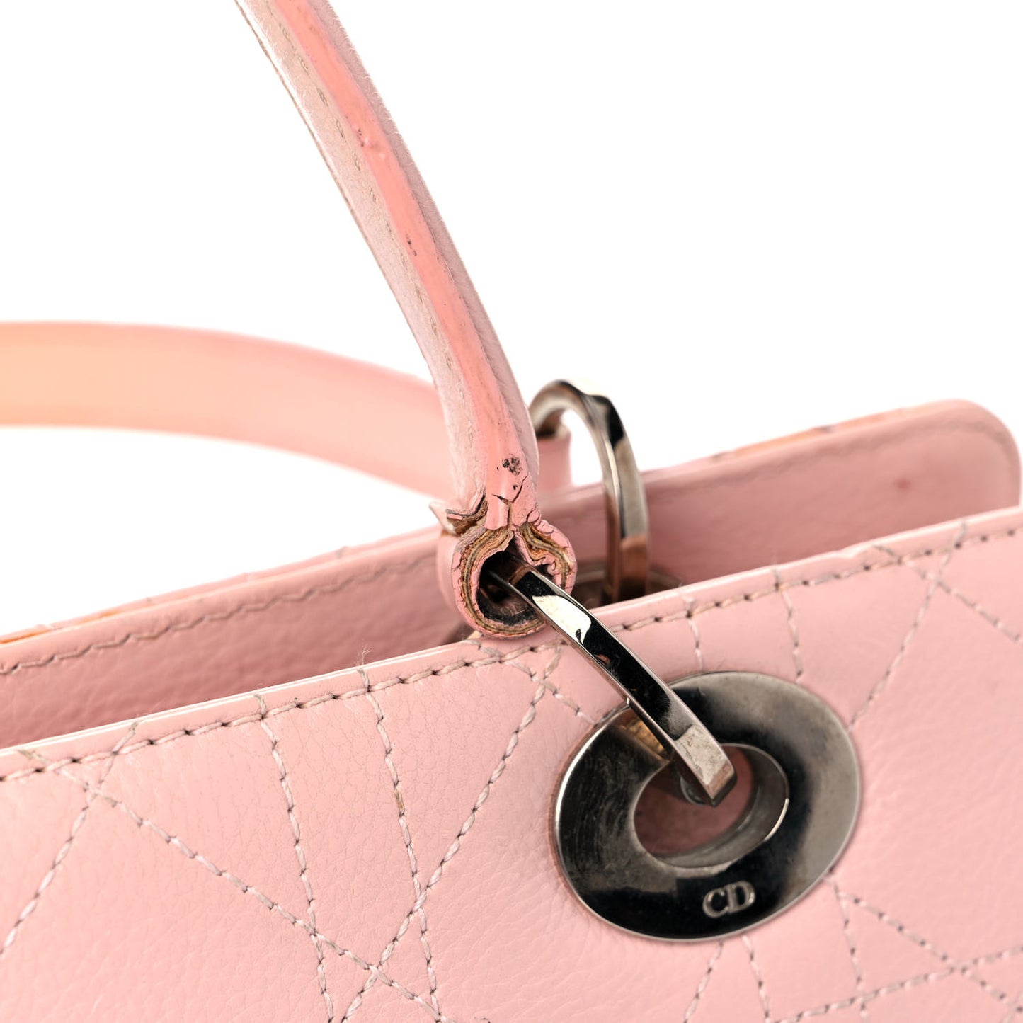 Lambskin Cannage Soft Lady Dior East West Light Pink