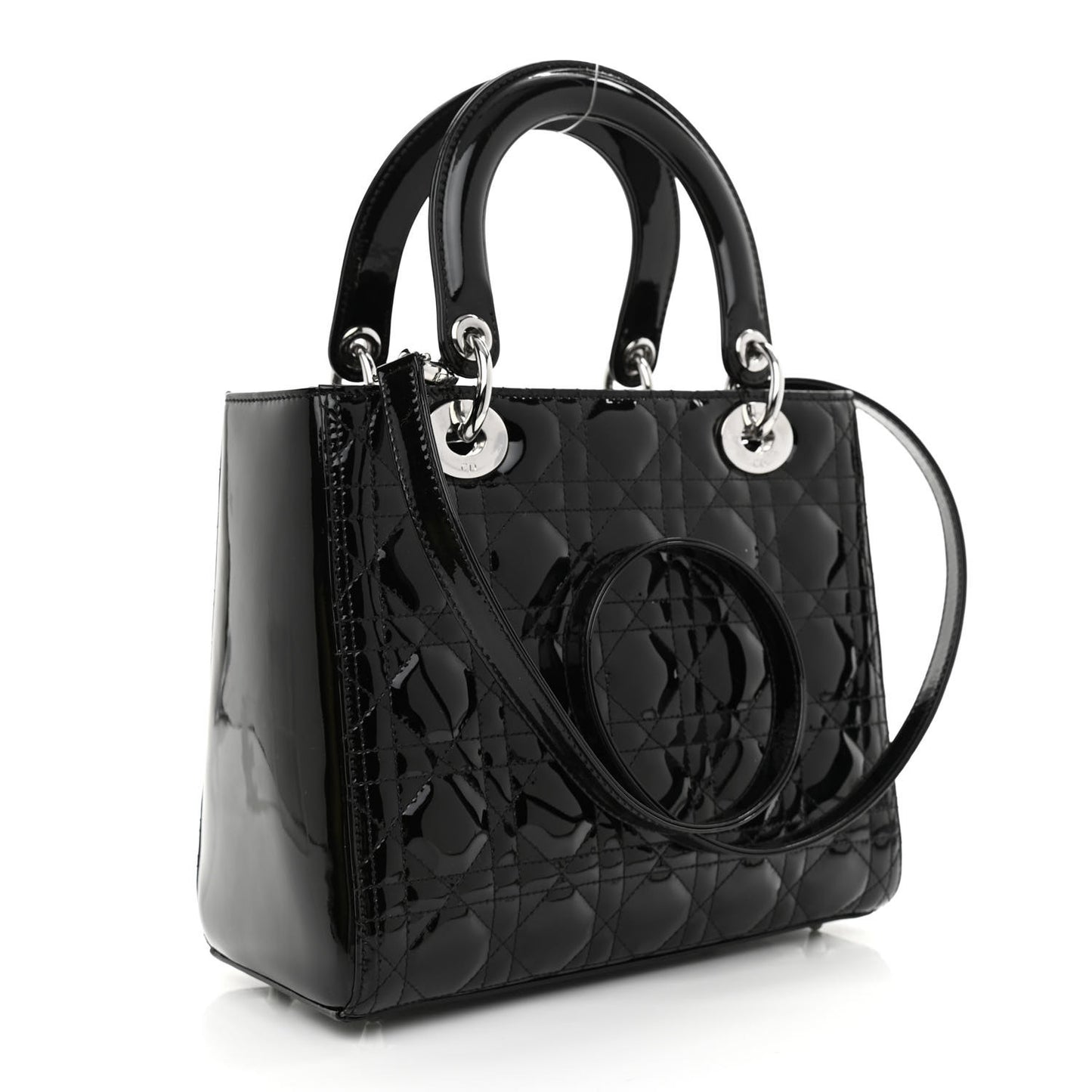 Patent Cannage Medium Lady Dior Black