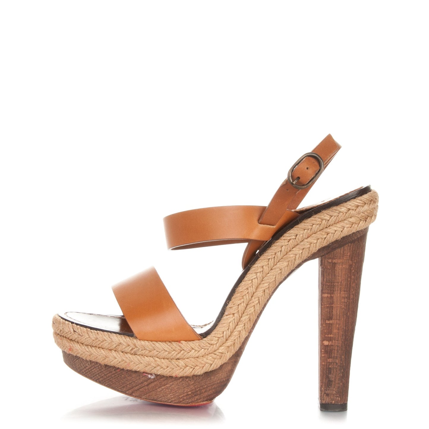 Calfskin Rope Es Cubells 120 Espadrille Platform Sandals 39 Cuoio Beige