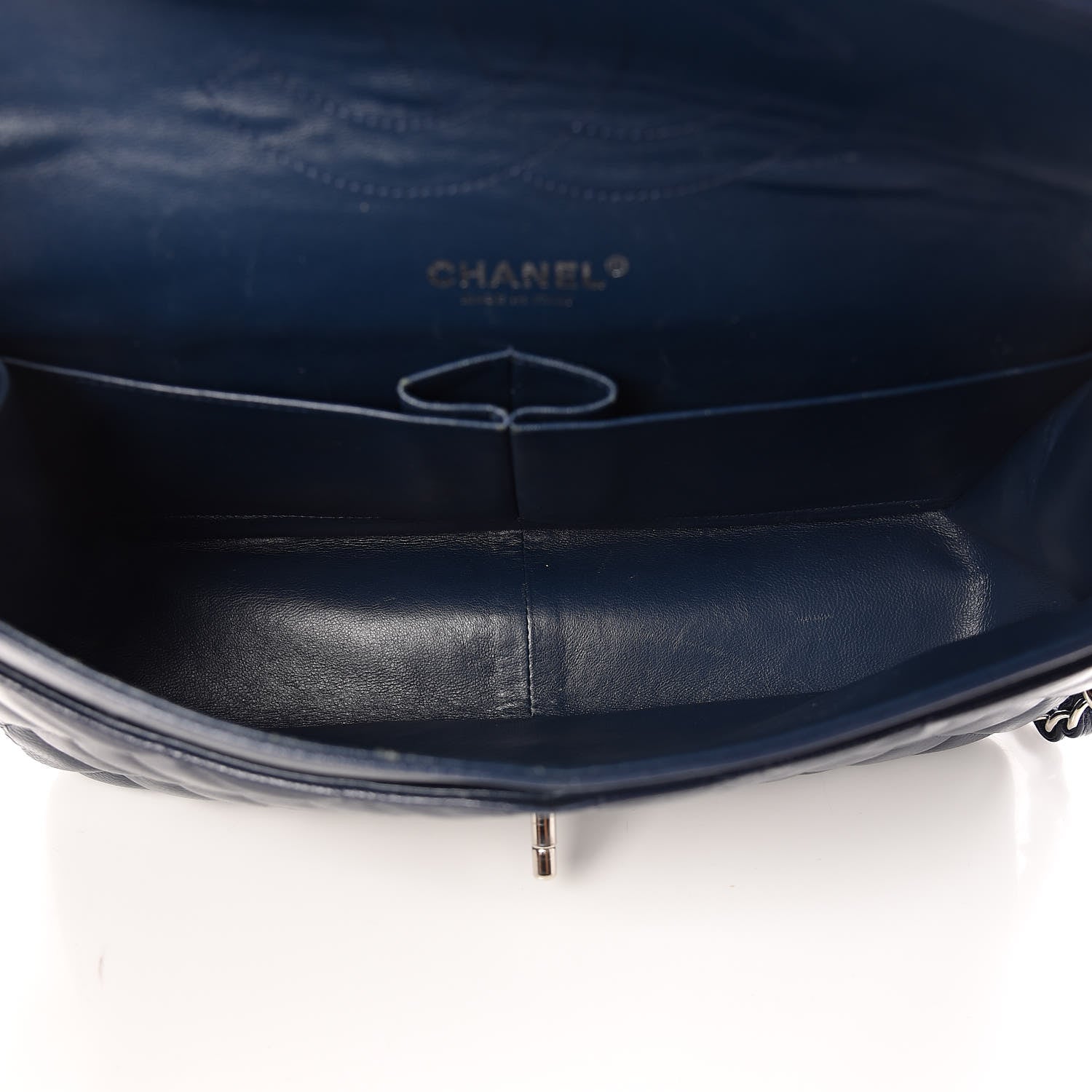 Chanel Caviar Quilted Jumbo Double Flap Navy Blue 5 of 15