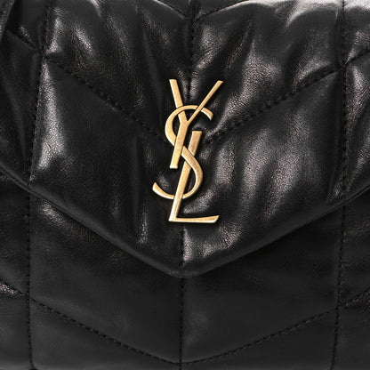 Saint Laurent Lambskin Quilted Toy Loulou Puffer Monogram Chain Satchel Black 8 of 10