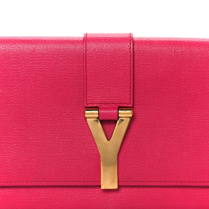 Saint Laurent Textured Calfskin Y Ligne Clutch Fuchsia 14 of 14