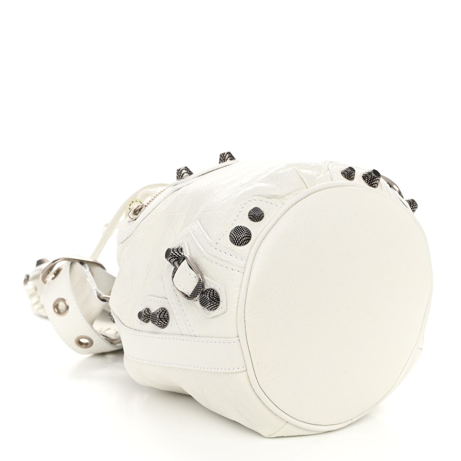 Balenciaga Agneau Arena Le Cagole Bucket Bag XS Optic White 4 of 13