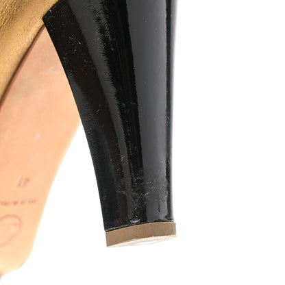 Chanel Metallic Lambskin Patent CC Elastic Stretch Pumps 41 Gold Black 9 of 9