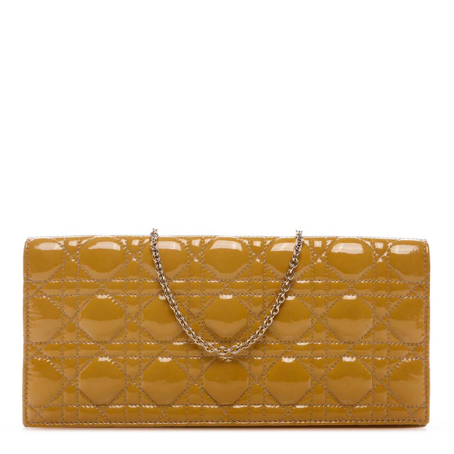 Patent Cannage Lady Dior Convertible Clutch Beige