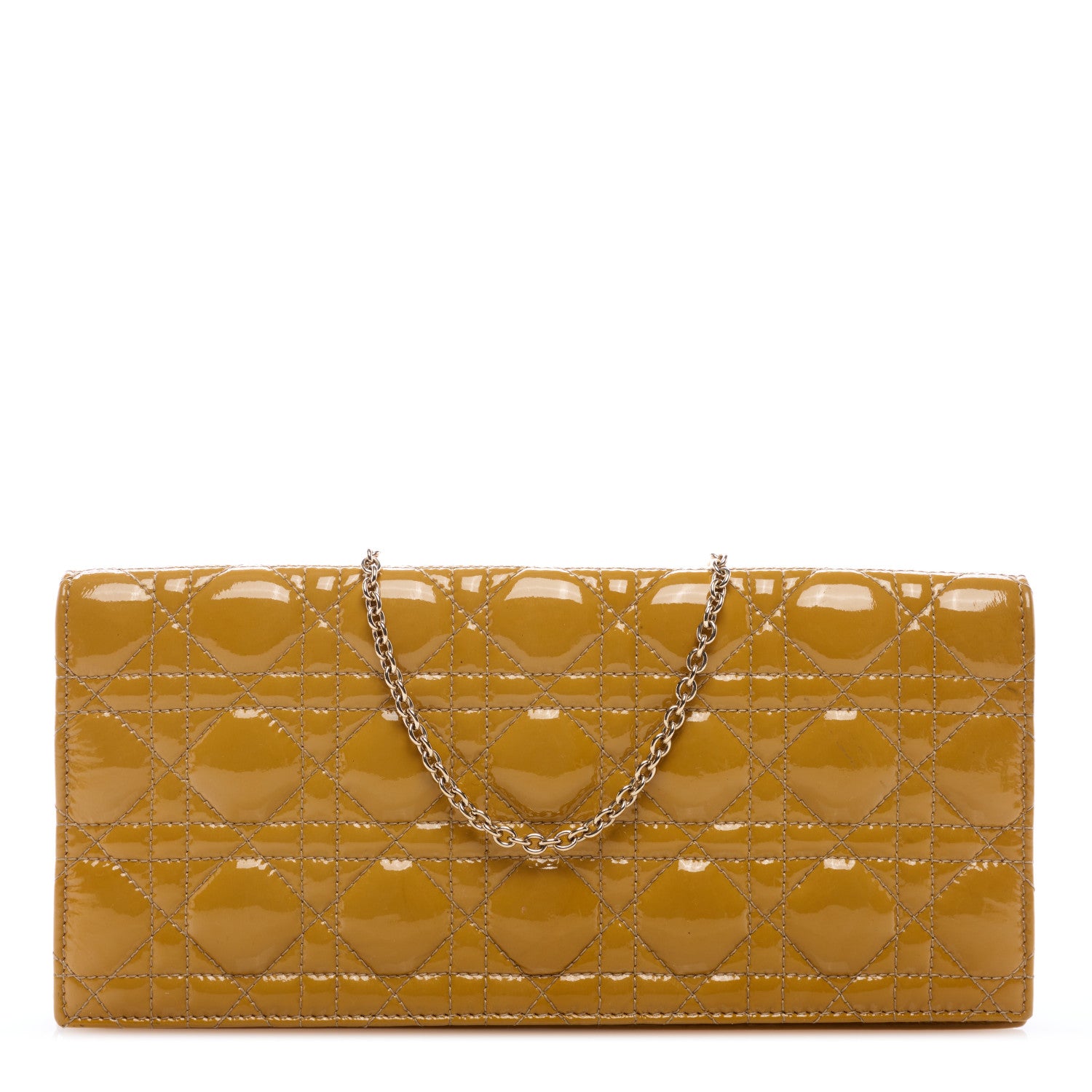 Christian Dior Patent Cannage Lady Dior Convertible Clutch Beige 1 of 12