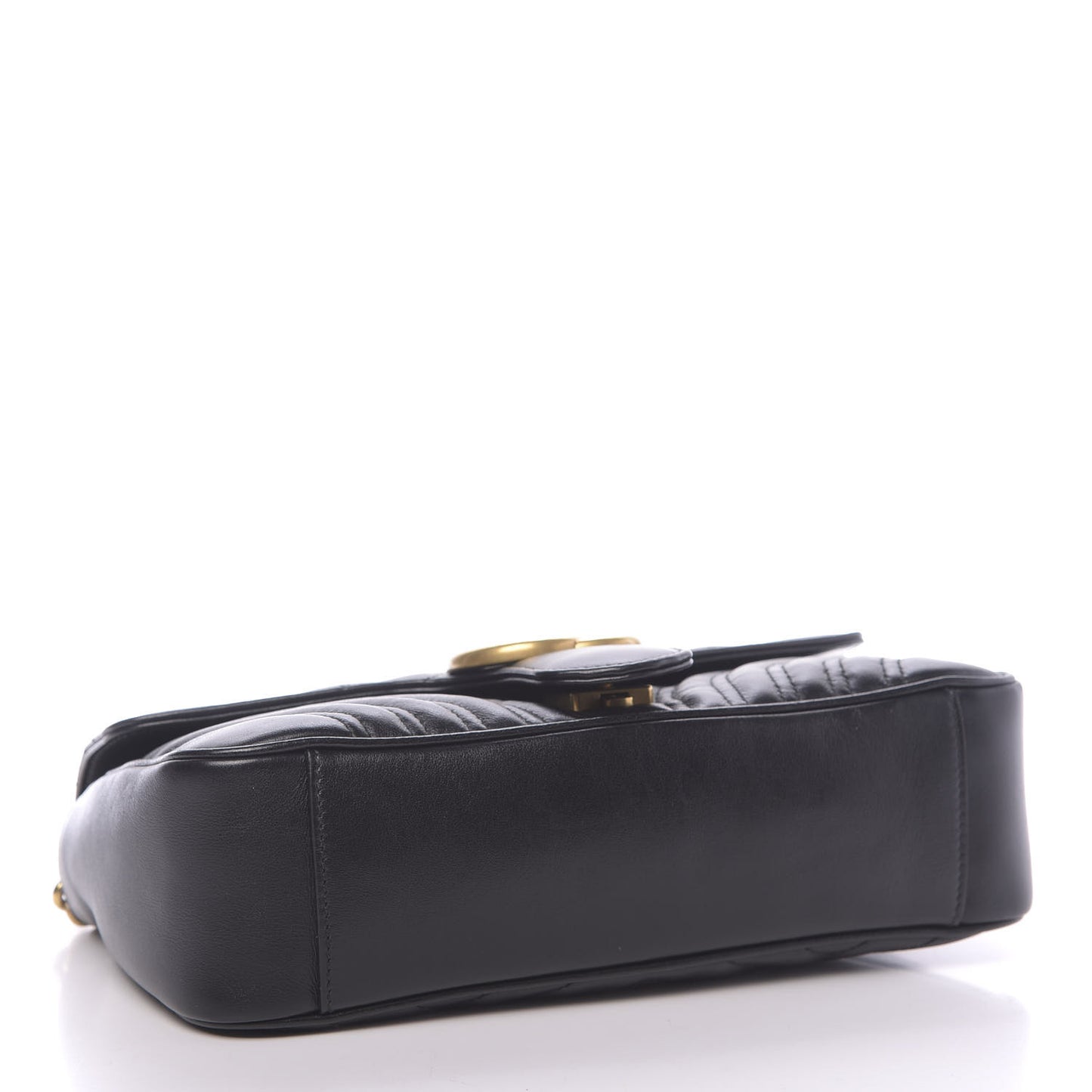 Calfskin Matelasse Small GG Marmont Shoulder Bag Black