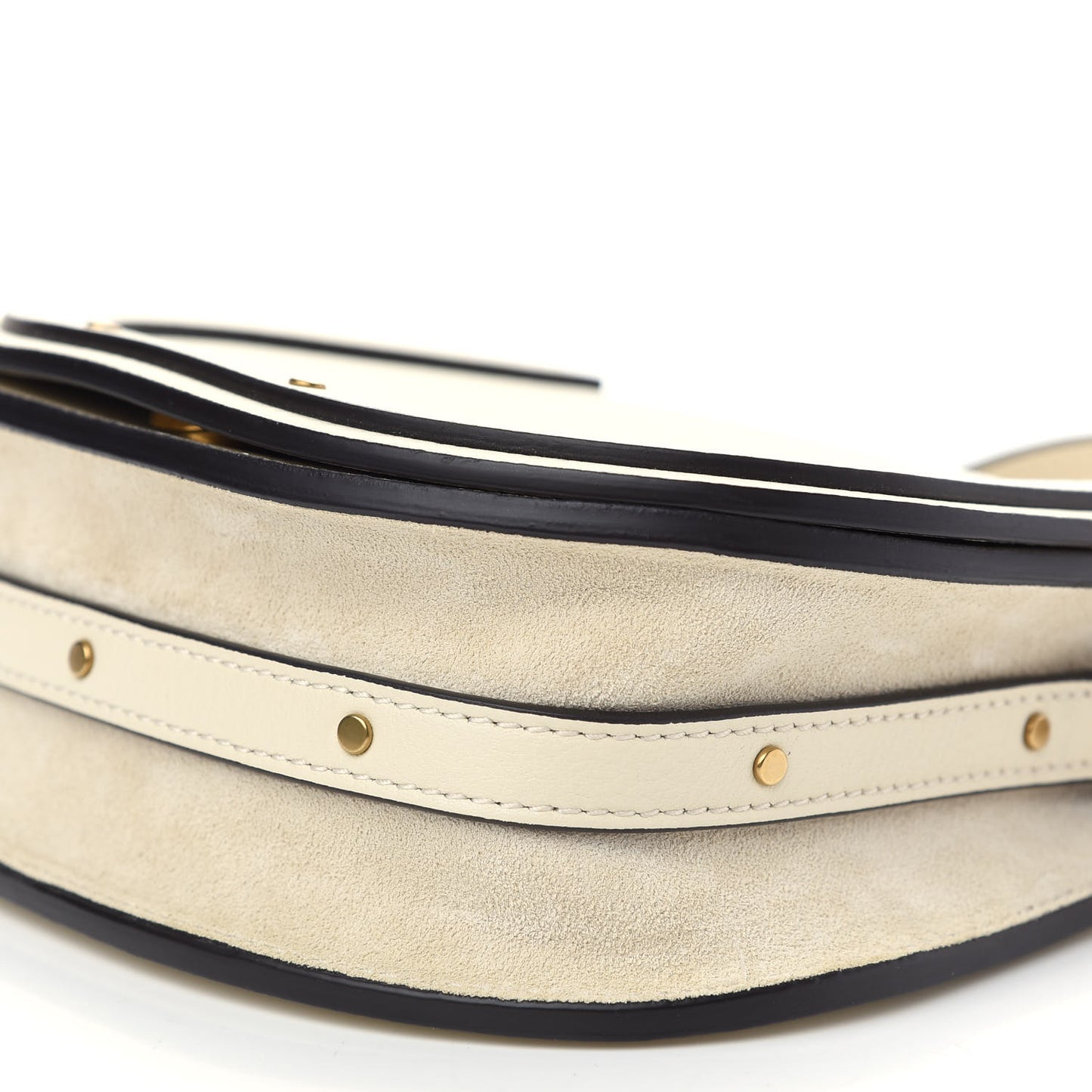 Calfskin Suede Small Nile Bracelet Bag Off White