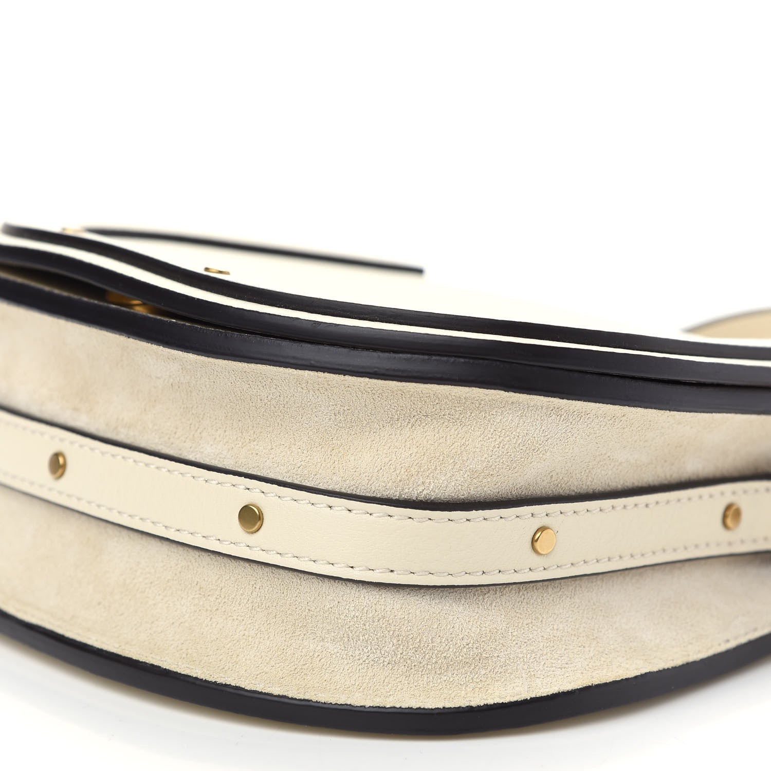 Chloe Calfskin Suede Small Nile Bracelet Bag Off White 8 of 8