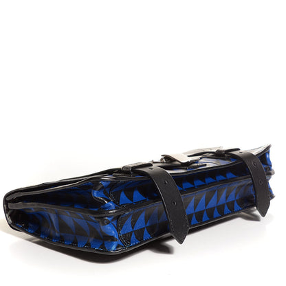 Proenza Schouler Triangle Print Calfskin PS1 Pochette Clutch Black Royal Blue 4 of 8