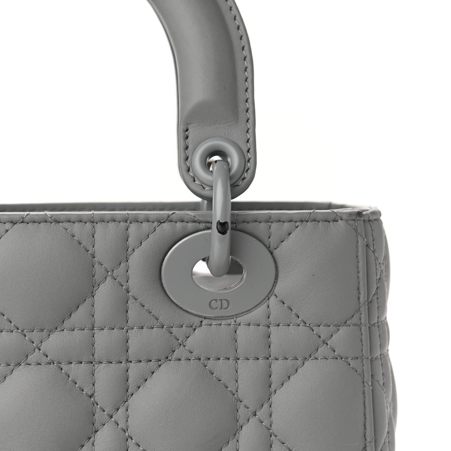 Christian Dior Ultra Matte Calfskin Cannage Medium Lady Dior Grey Stone 8 of 16
