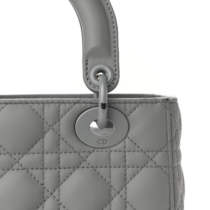Christian Dior Ultra Matte Calfskin Cannage Medium Lady Dior Grey Stone 8 of 16