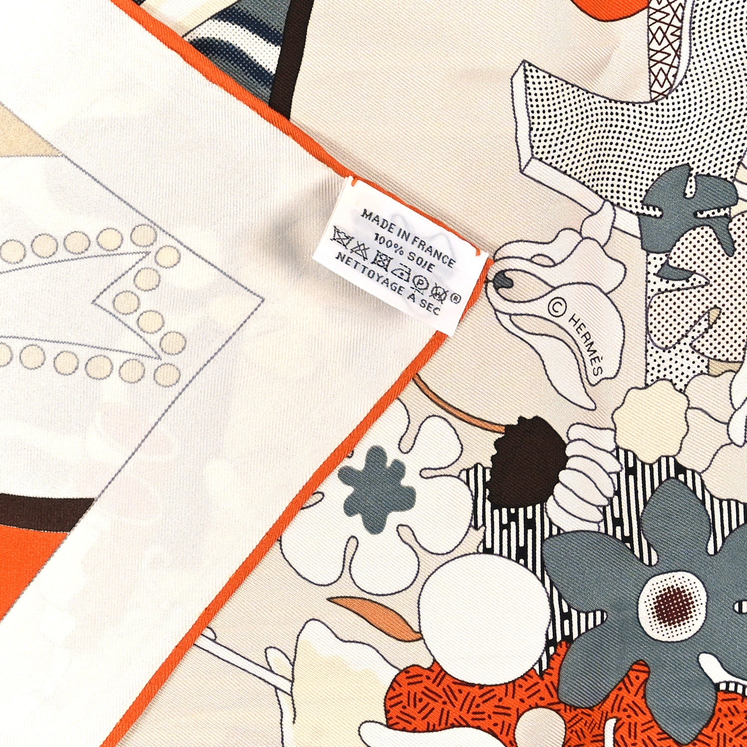 Hermes Silk Ca Decoiffe! Scarf 90 Marine Creme Vert Amande 3 of 3