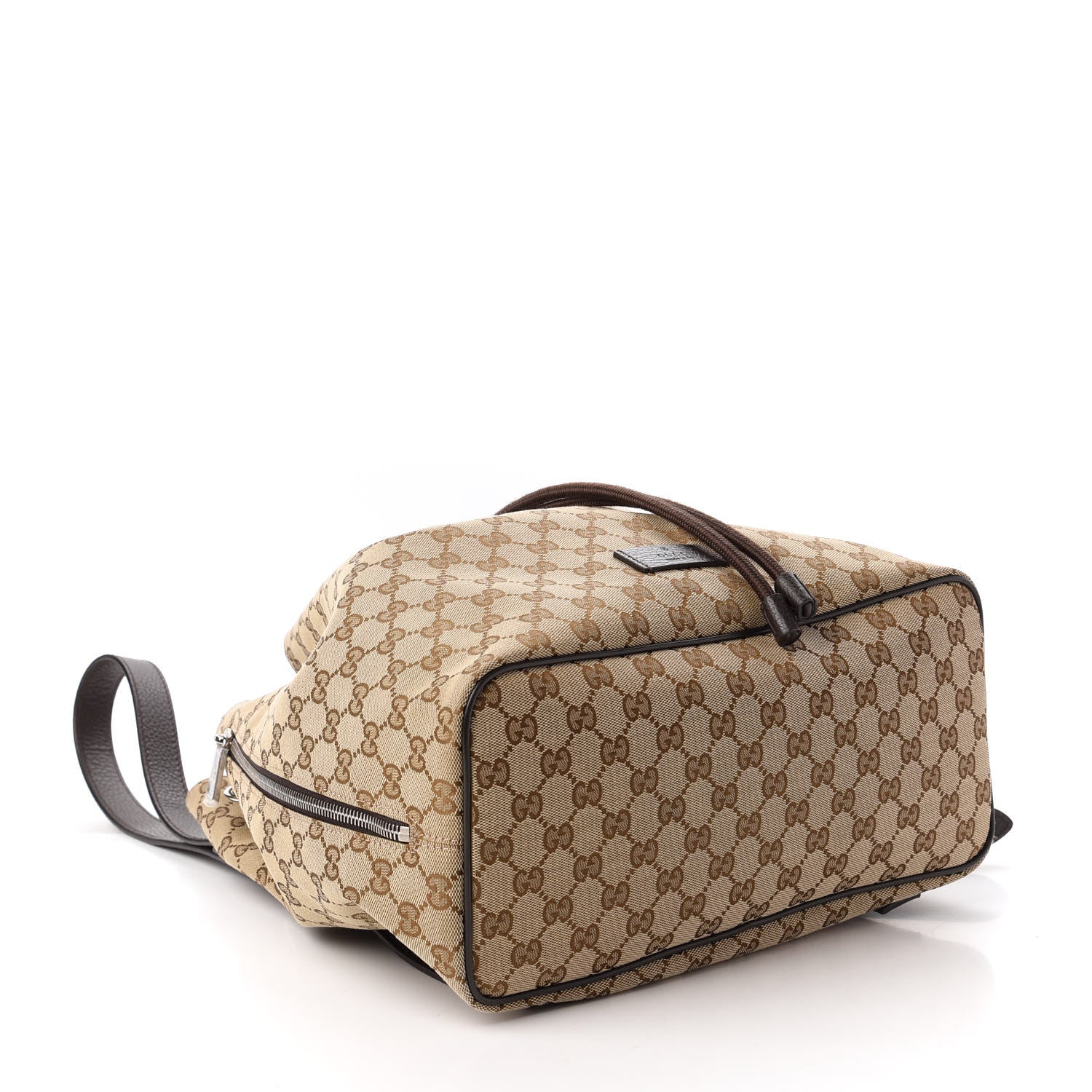 Gucci Monogram Dollar Calfskin O Drawstring Backpack Beige Ebony Testa di Moro Dark Chocolate 4 of 12