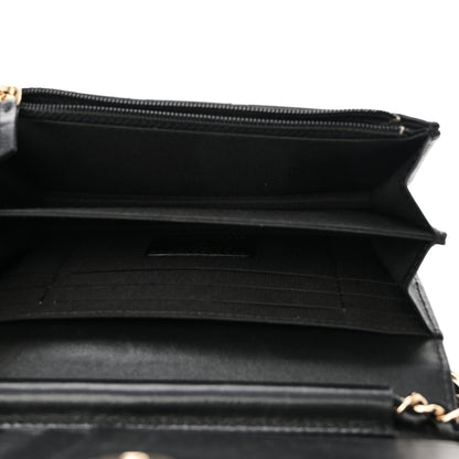Chanel Lambskin Quilted Mini Camellia Bow Wallet On Chain WOC Black 5 of 10