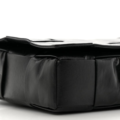 Bottega Veneta Paper Calfskin Maxi Intreccio Cassette Crossbody Bag Black 9 of 13