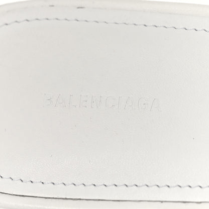 Balenciaga Smooth Calfskin Allover Logo Slide Sandals 41 White Black 8 of 10