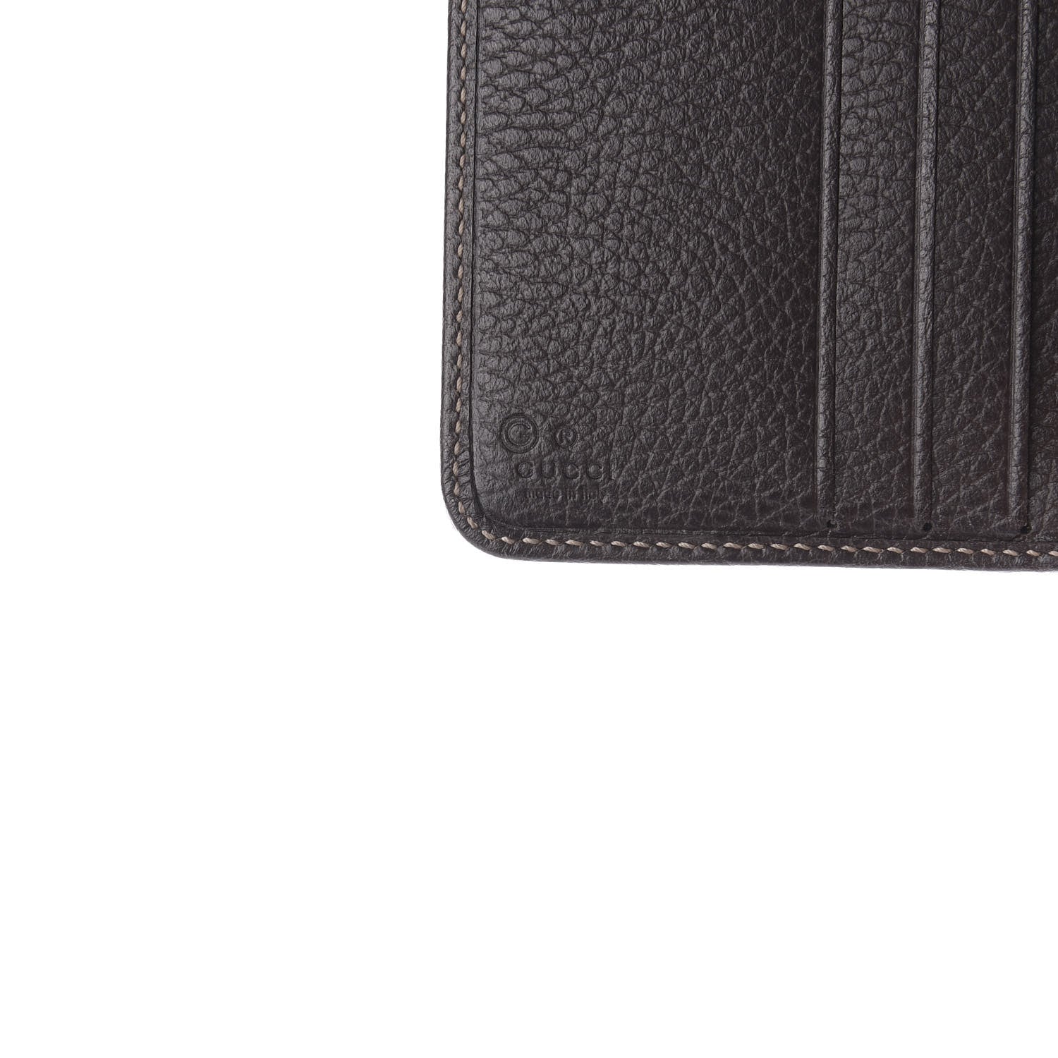 Gucci Crystal Monogram Dollar Calfskin Zip Around French Wallet Beige Ebony Testa di Moro 6 of 7