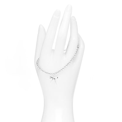Tiffany Sterling Silver 4mm Bow Bead Bracelet 2 of 4