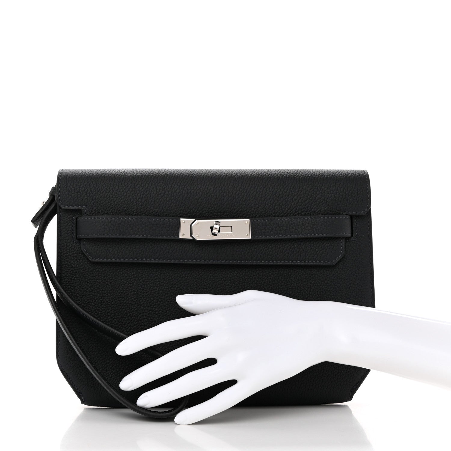 Hermes Togo Kelly Depeches 25 Pouch Bleu Nuit 2 of 7