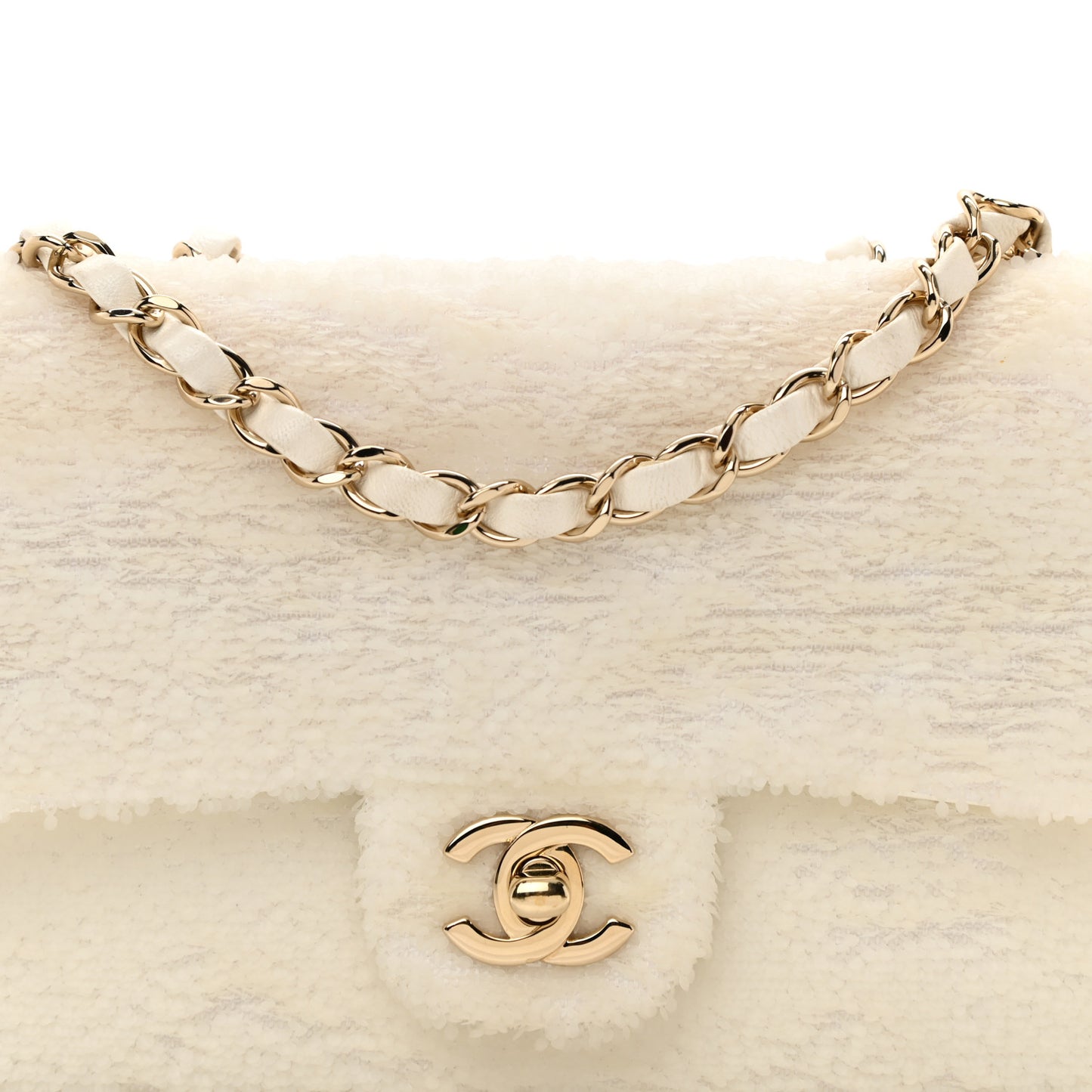 Sequin Mini Rectangular Flap White