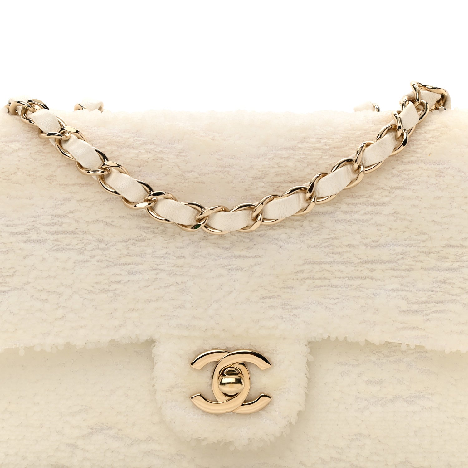 Chanel Sequin Mini Rectangular Flap White 8 of 10