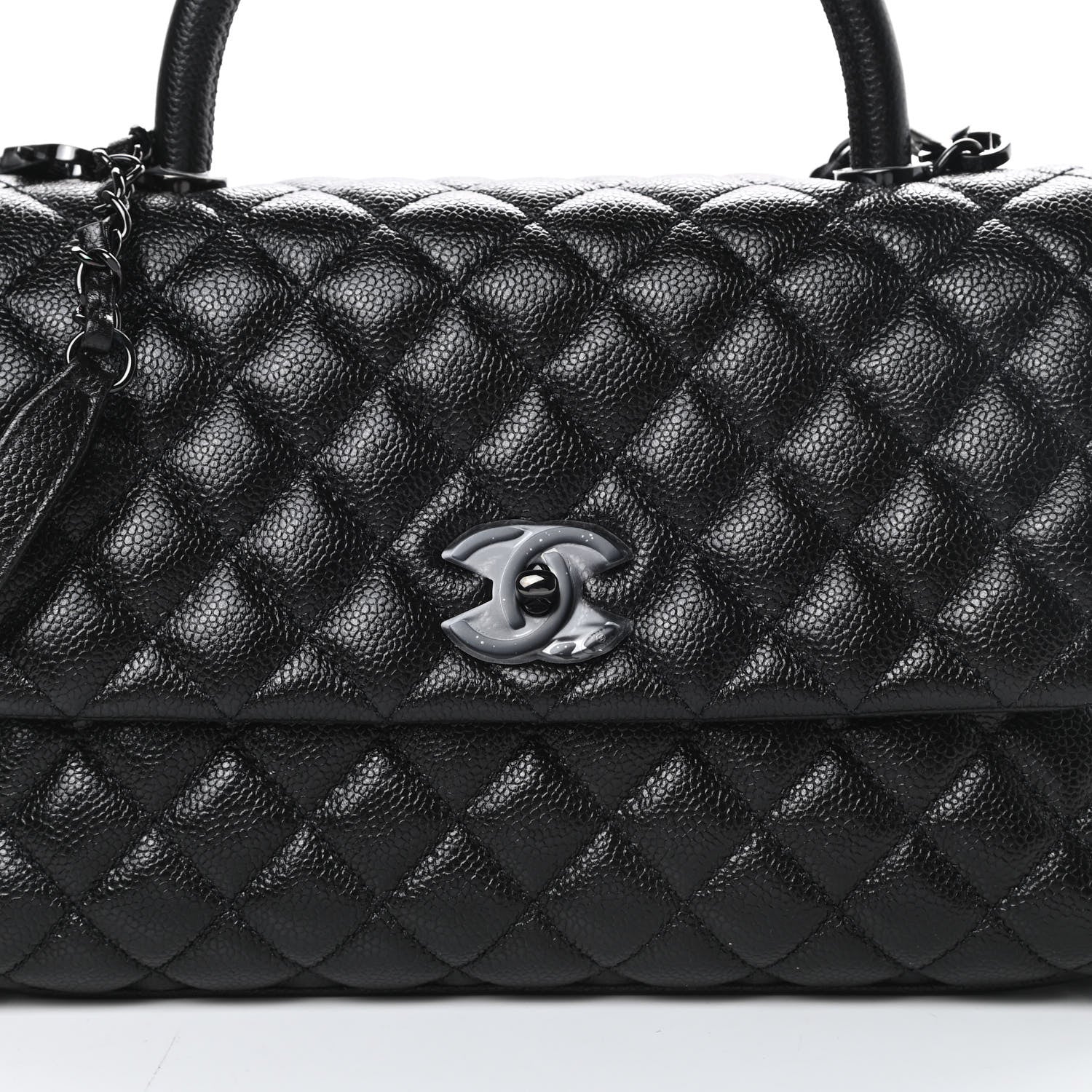 Chanel Caviar Quilted Small Coco Handle Flap So Black 8 of 11