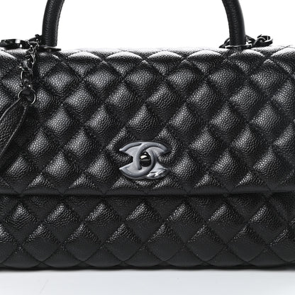 Chanel Caviar Quilted Small Coco Handle Flap So Black 8 of 11