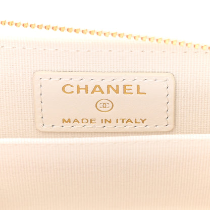 Chanel Tweed Quilted Bow Flap Card Holder On Chain White 6 of 12