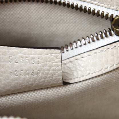 Gucci Grained Calfskin Logo Messenger Bag White 6 of 9