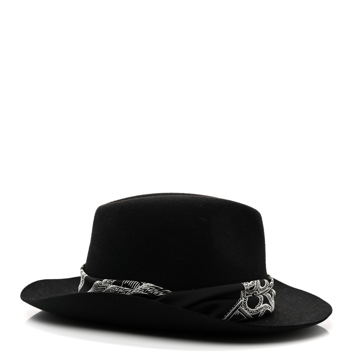 Hermes Feutre Silk Zouaves et Dragons Finesse Dahlia Hat 59 Black 5 of 10