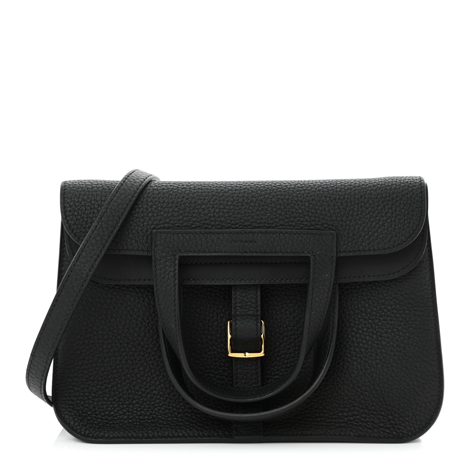 Hermes Taurillon Clemence Halzan 25 Black 1 of 11