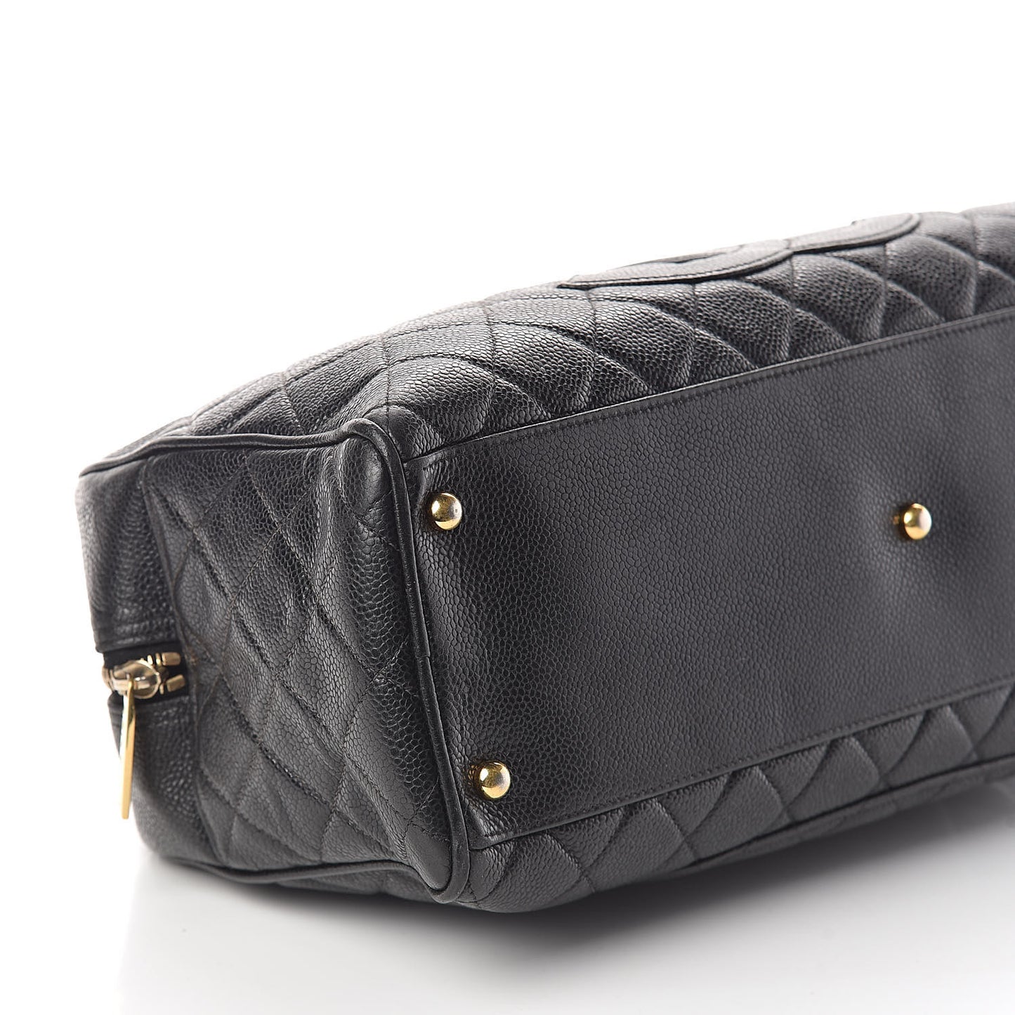 Caviar Quilted Large Bowler Black
