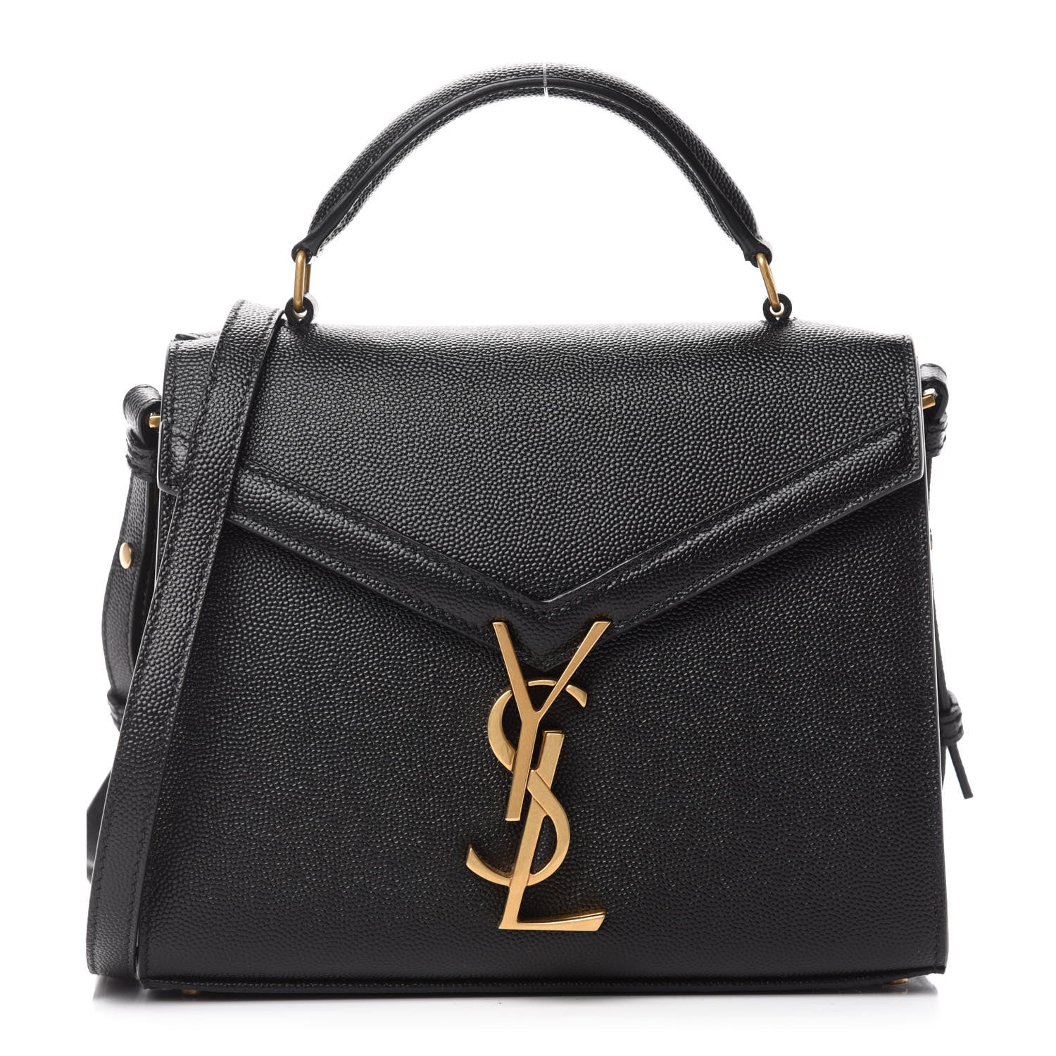 Saint Laurent Grain de Poudre Mini Classic Monogram Cassandra Top Handle Black Rouge Legion 1 of 12