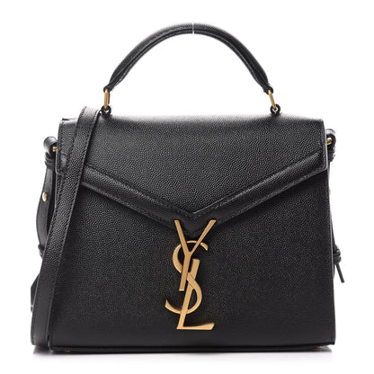 Saint Laurent Grain de Poudre Mini Classic Monogram Cassandra Top Handle Black Rouge Legion 1 of 12