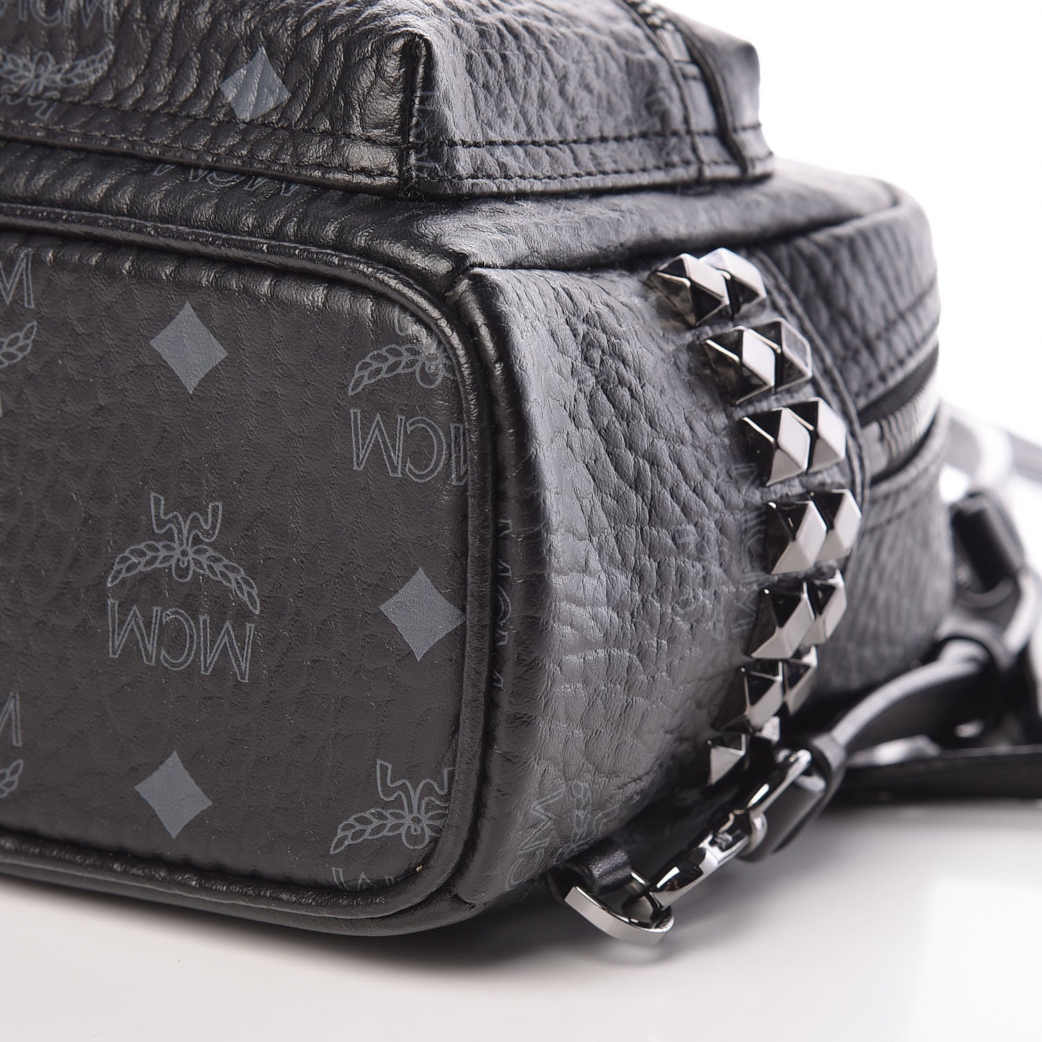 MCM Visetos Side Stud X-Mini Stark Bebe Boo Backpack Black 10 of 10
