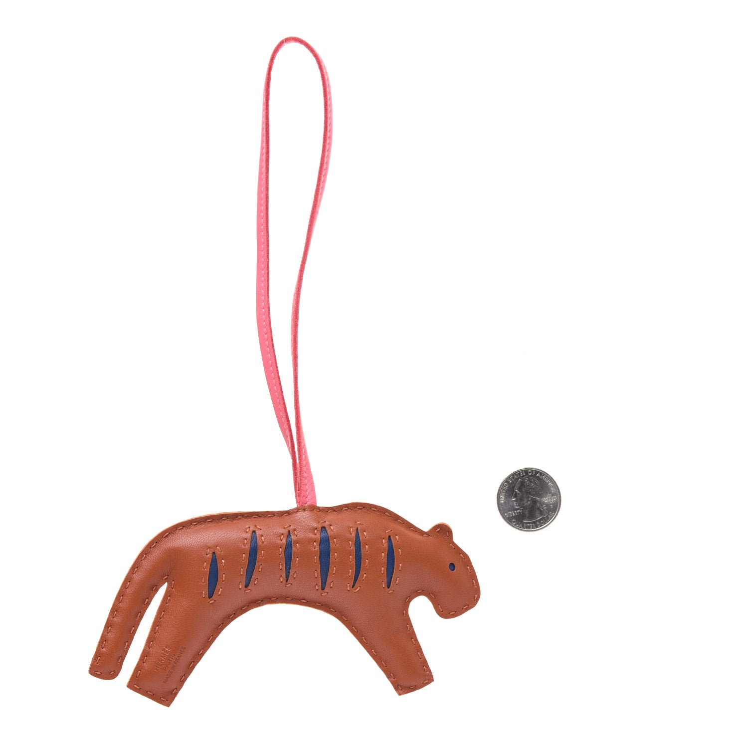 Hermes Milo Lambskin Rooroo Bag Charm Pain D'Epice Bleu de Malte Rose Azalee 2 of 4
