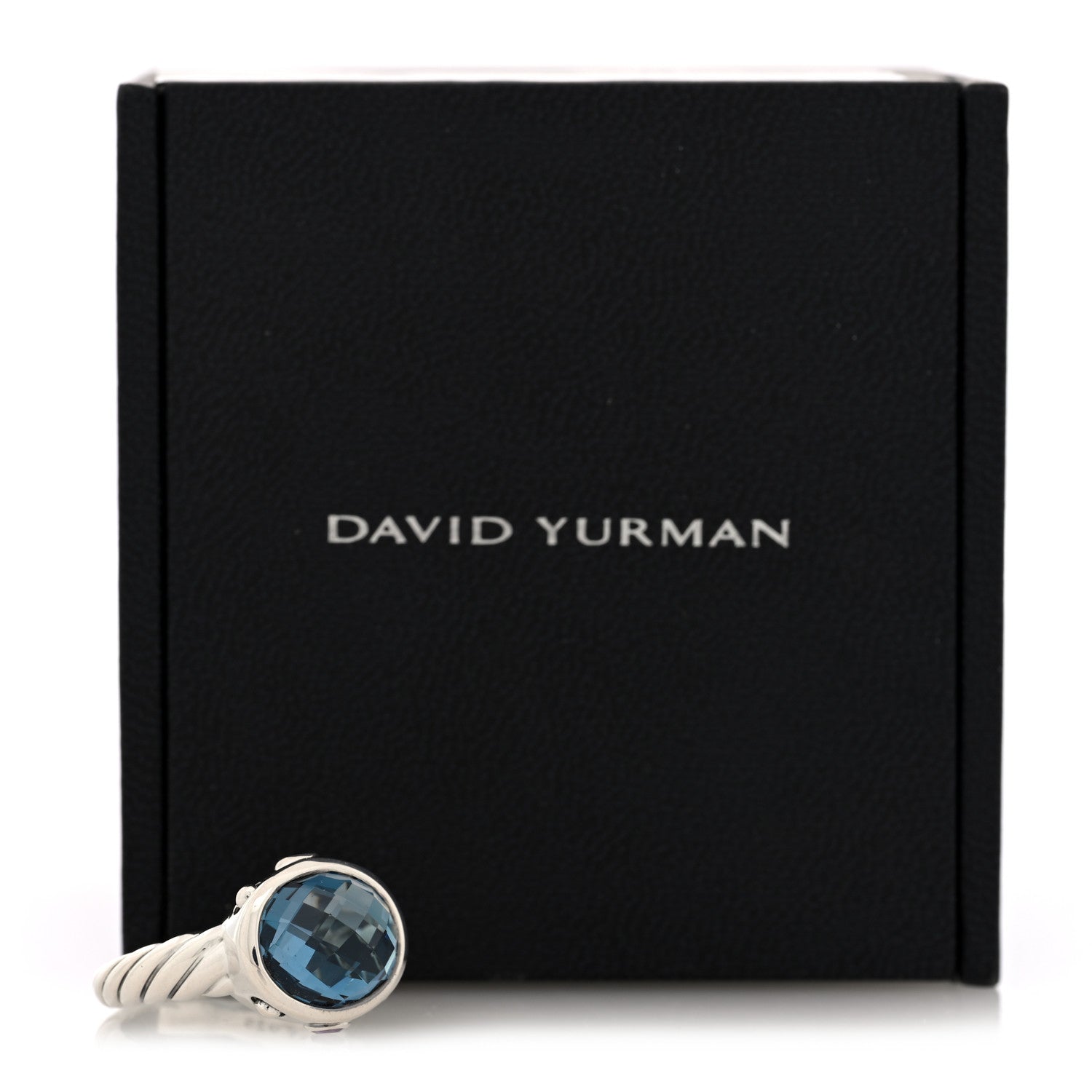David Yurman Sterling Silver Hampton Blue Topaz Amethyst 11mm Renaissance Ring 54 7 5 of 5