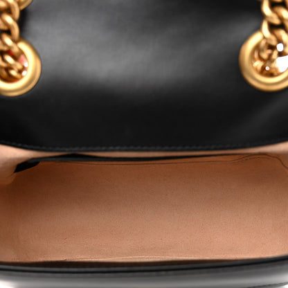 Gucci Calfskin Matelasse Mini GG Marmont Square Shoulder Bag Black 5 of 9