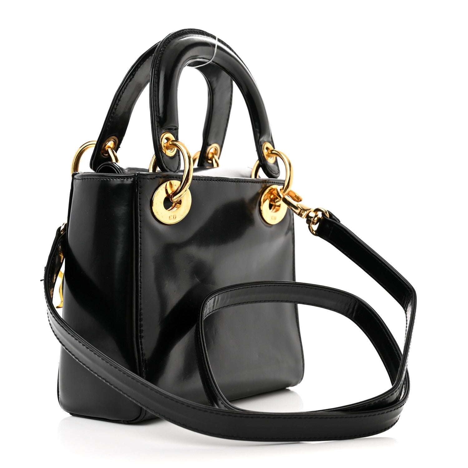Christian Dior Glazed Calfskin Mini Lady Dior Black 3 of 14