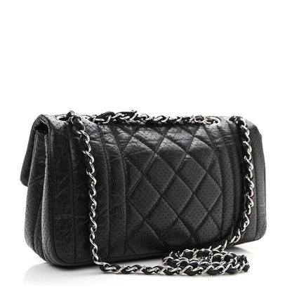 Chanel Aged Calfskin Perforated Flap Black 2 of 7