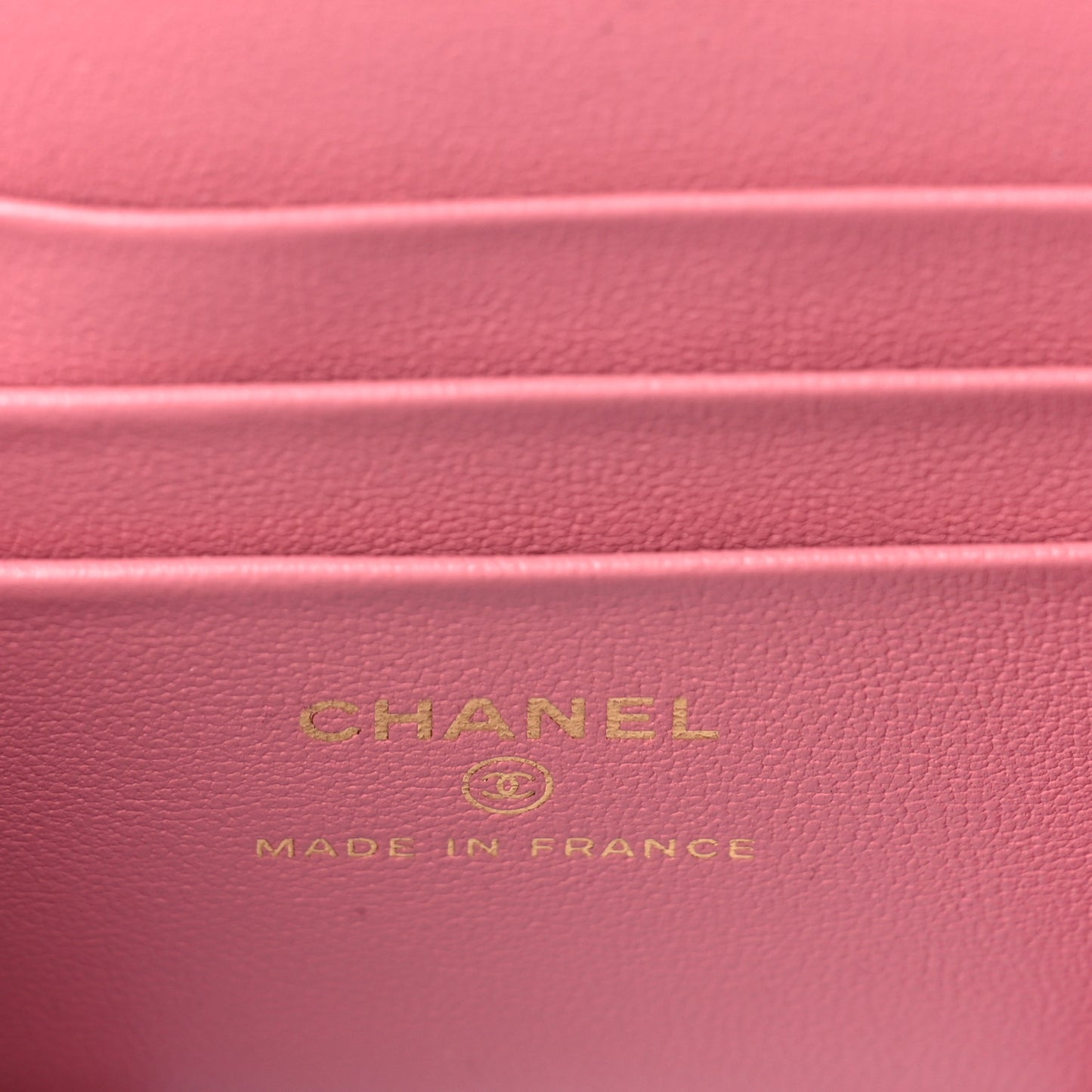 Lambskin Quilted Small Top Handle Vanity Case With Chain Dark Pink