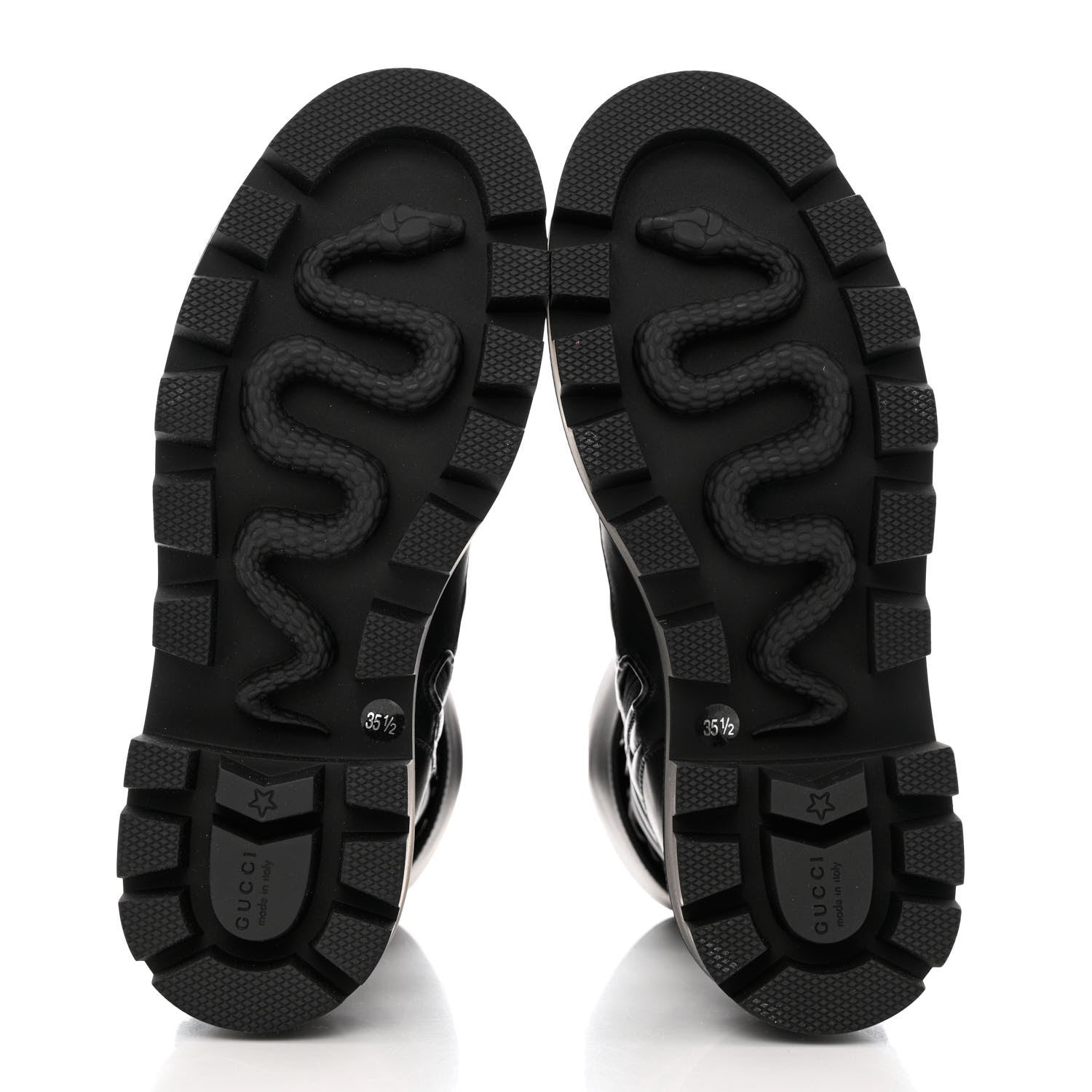 Gucci Nappa Frances GG Matelasse Platform Combat Boots 35.5 Black 5 of 9