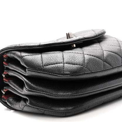 Chanel Goatskin Quilted CC Waiter Crossbody Black Black 10 of 11