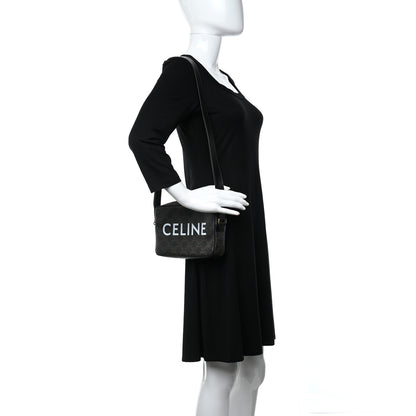 Celine Triomphe Canvas Medium Messenger Bag Black 2 of 10
