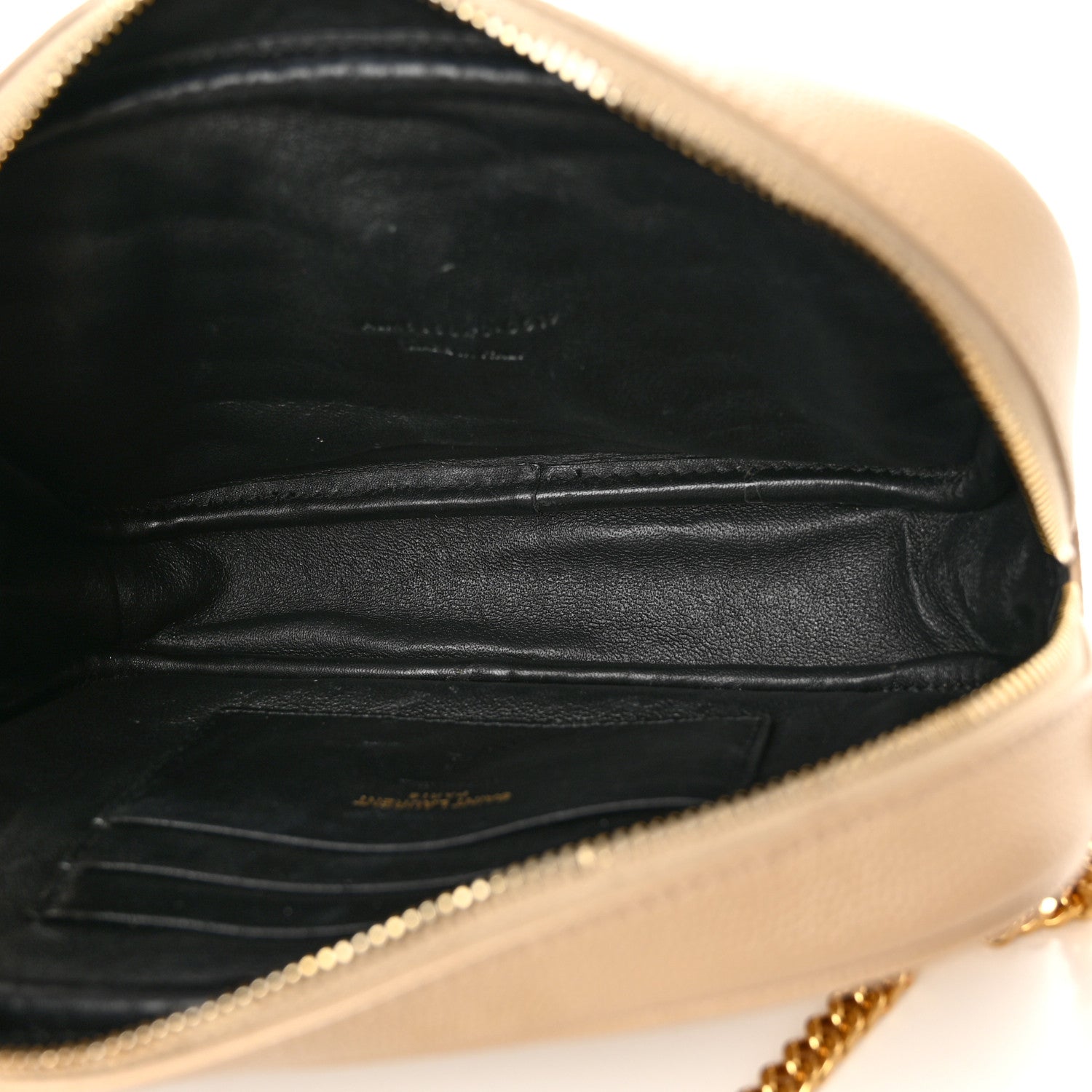 Saint Laurent Grain De Poudre Matelasse Monogram Mini Lou Camera Bag Dark Beige 4 of 10