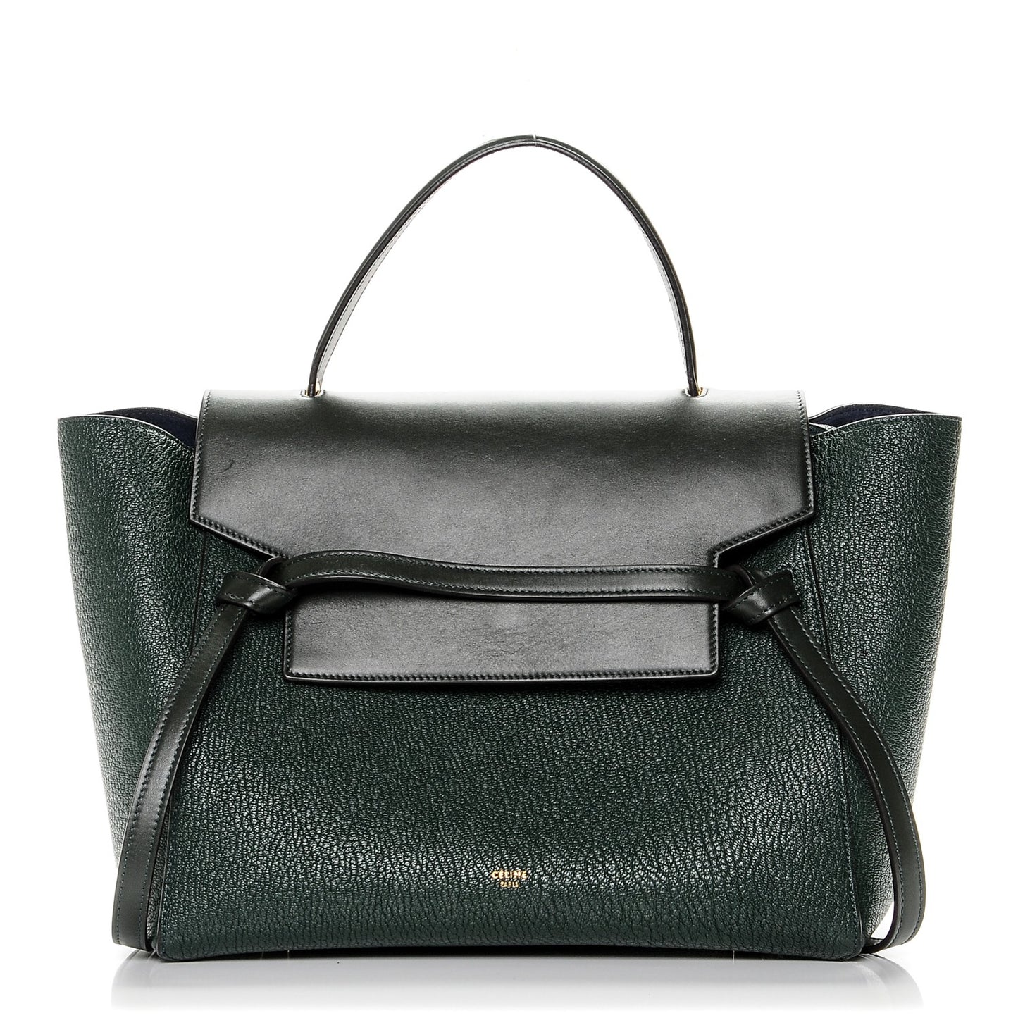 Goatskin Smooth Calfskin Mini Belt Bag Vert Fonce