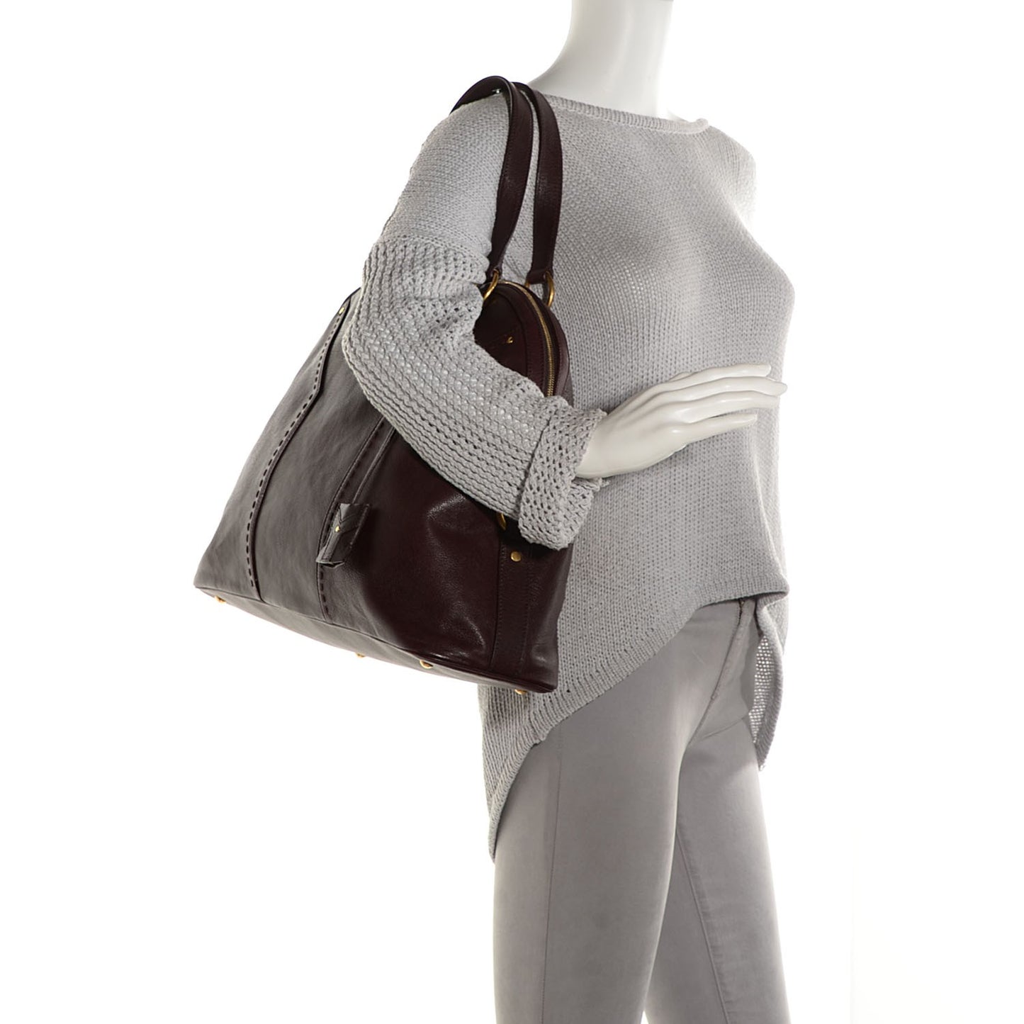Calfskin Oversized Muse Black Cherry